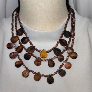 Brown Drop Shell Necklace